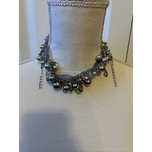Carolee Pearl And Rhinestone Necklace New In Box - Picture 1 of 4
